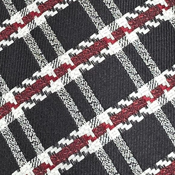 Egara Neck Tie 100% Silk Black Red White Plaid Grey Floral Designer Unique Gift - Picture 7 of 12